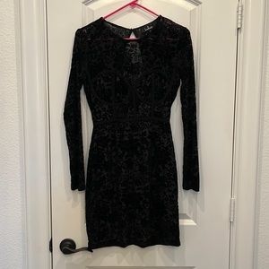 Black bodycon cocktail dress